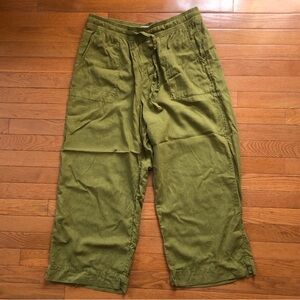 Cynthia Rowley Sage Green Drawstring Linen Pants